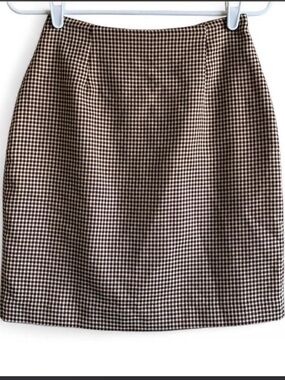 Moda Brown Houndstooth Pencil Skirt